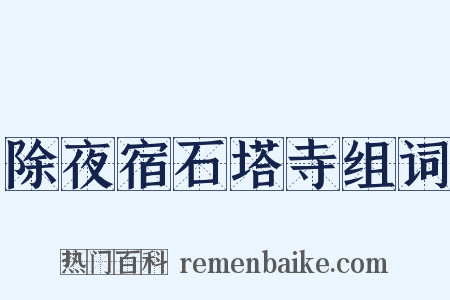 除夜宿石塔寺组词是什么意思的图片